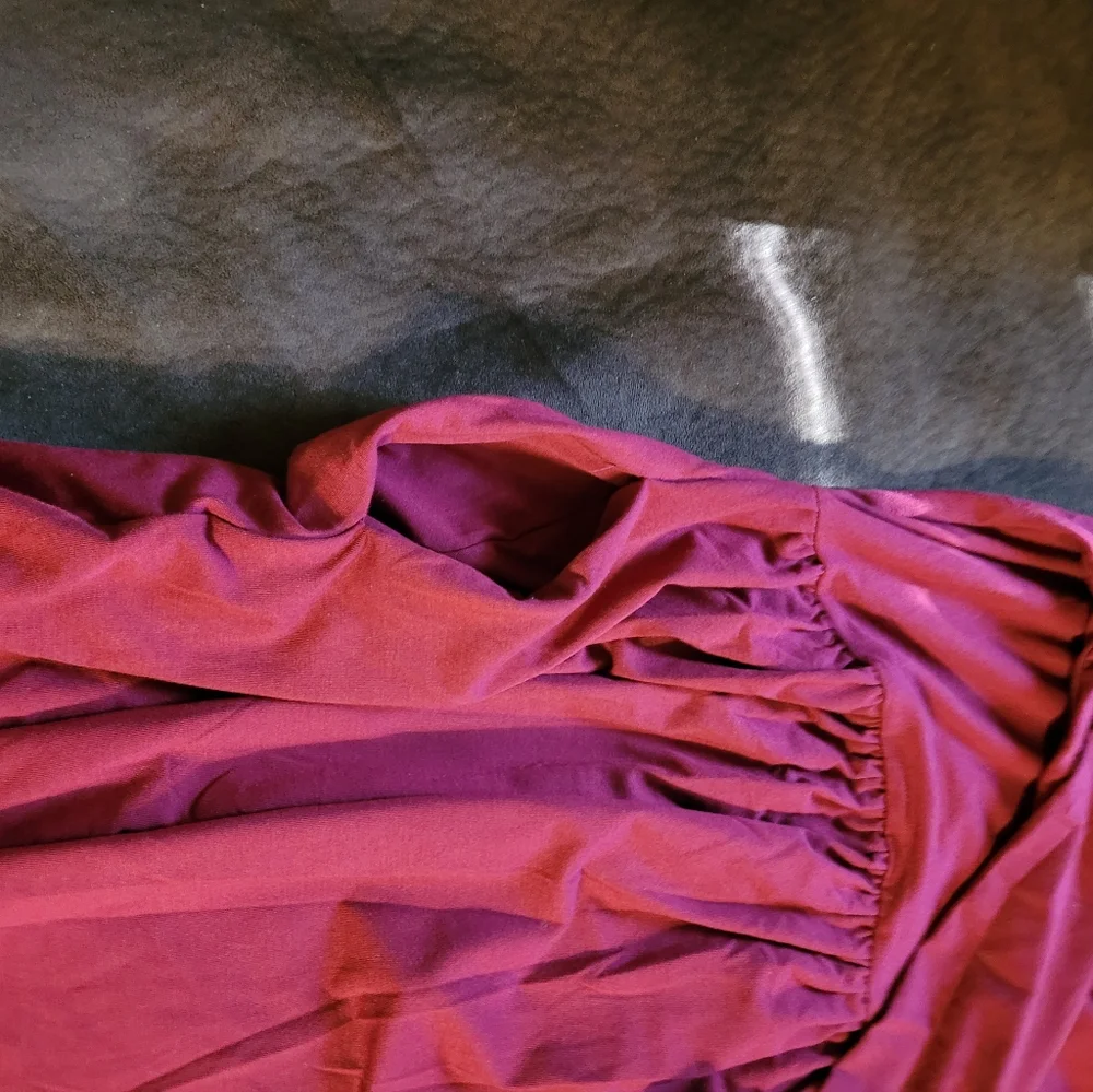 Longyuan Dress with side pkts, Size M, Redish Wine. - Picture 4 of 8